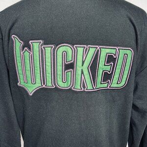 Wicked Movie Hoodie Sweatshirt Womens Sz S Full Zip Embroidery Black NWOT